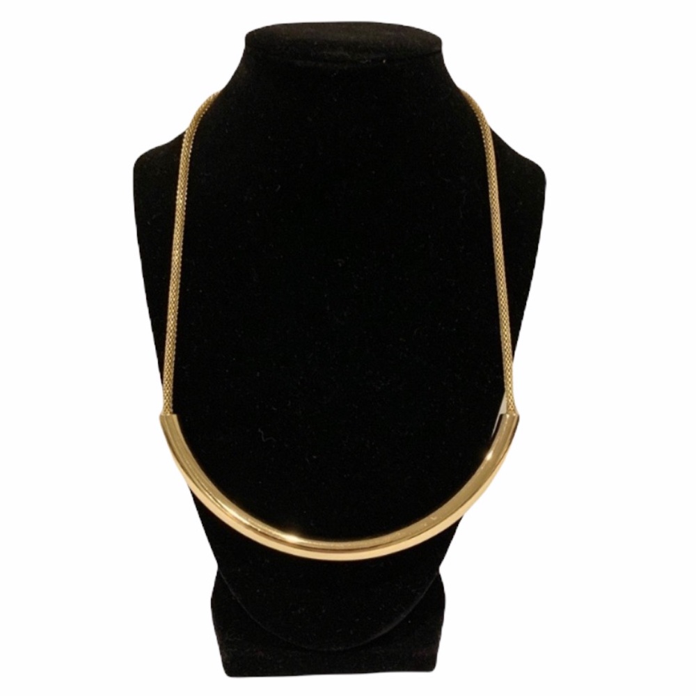 Semi Circle Gold Colored Costume Jewelry Necklace